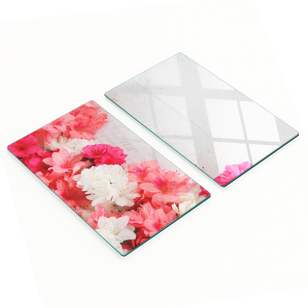 Multifunktionale Dekorative Glasplatten Mit Blumenmuster, 2 X 30 X 52 Cm