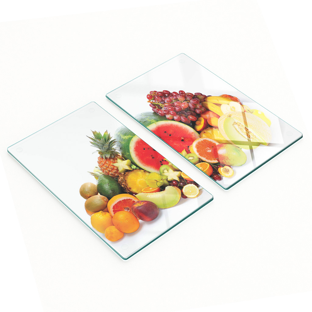Multifunktionale Dekorative Glasplatten Mit Fruchtmotiv, 2 X 30 X 52 Cm