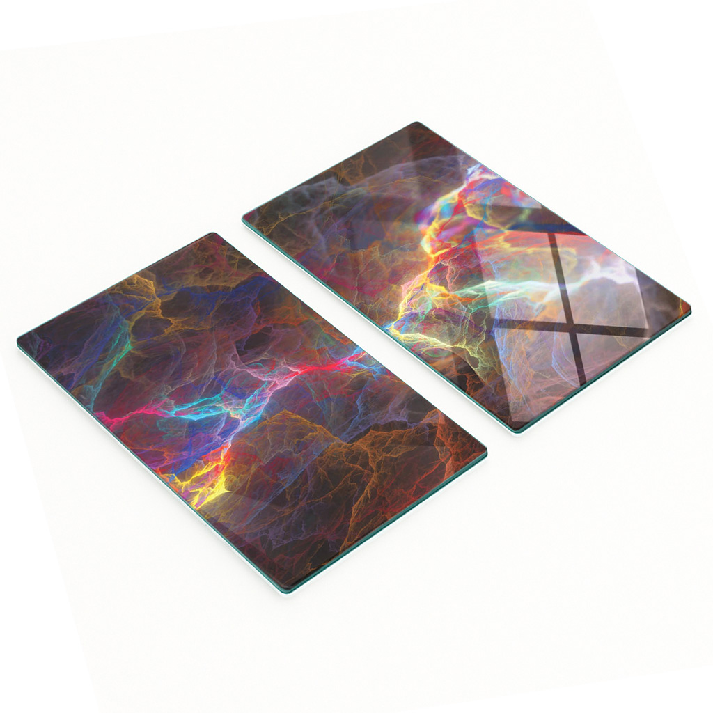 Multifunktionale Küchen-dekorationsplatten Aus Gehärtetem Glas, Fractal, 2 X 30 X 52 Cm