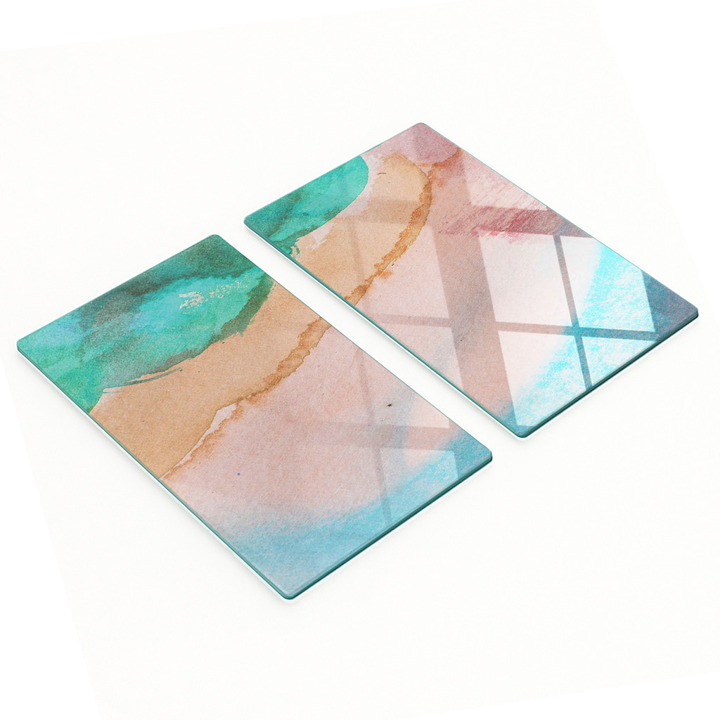 Dekorative, Multifunktionale Glasplatten Aus Gehärtetem Glas Mit Grunge-hintergrund, 2 X 30 X 52 Cm
