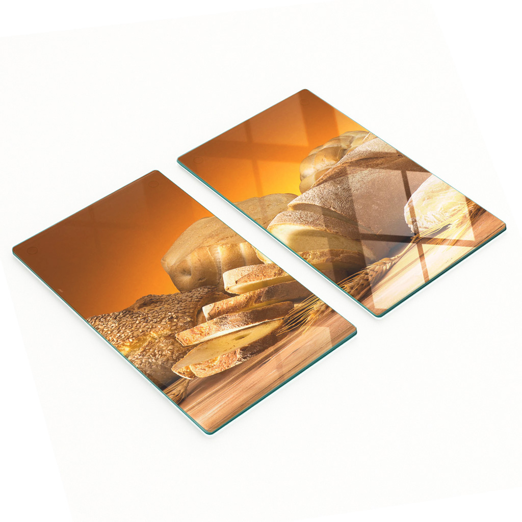Robuste Und Stilvolle Glasplatten Mit Abstraktem Design, 2 X 30 X 52 Cm