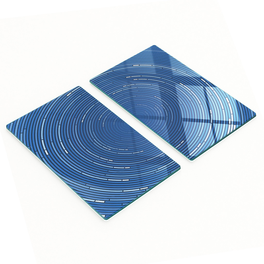 Multifunktionale Dekorative Glasplatten, Abstrakte Kreise, 2 X 30 X 52 Cm