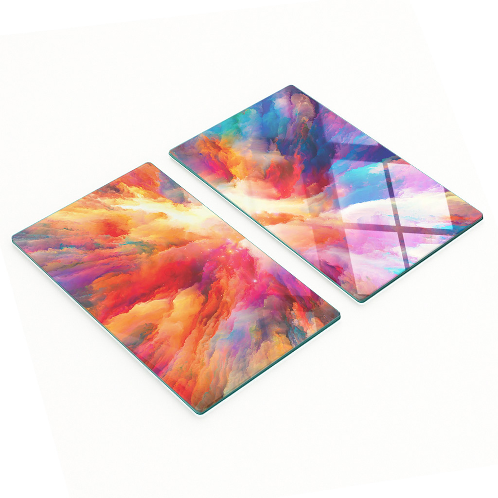 Multifunktionale Dekorative Glasplatten „explosion Of Colors“ 2 X 30 X 52 Cm