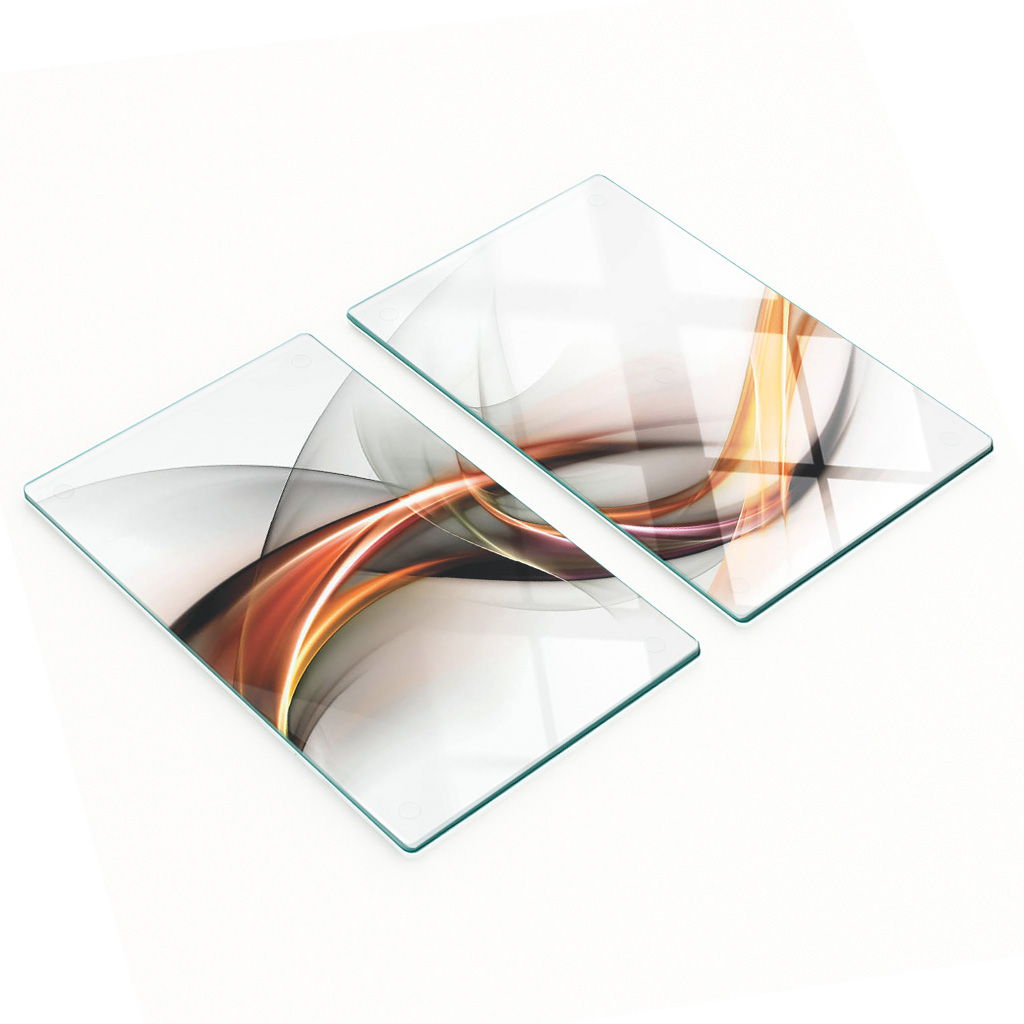 Robuste Und Stilvolle Glasplatten Mit Abstraktem Muster, 2 X 30 X 52 Cm