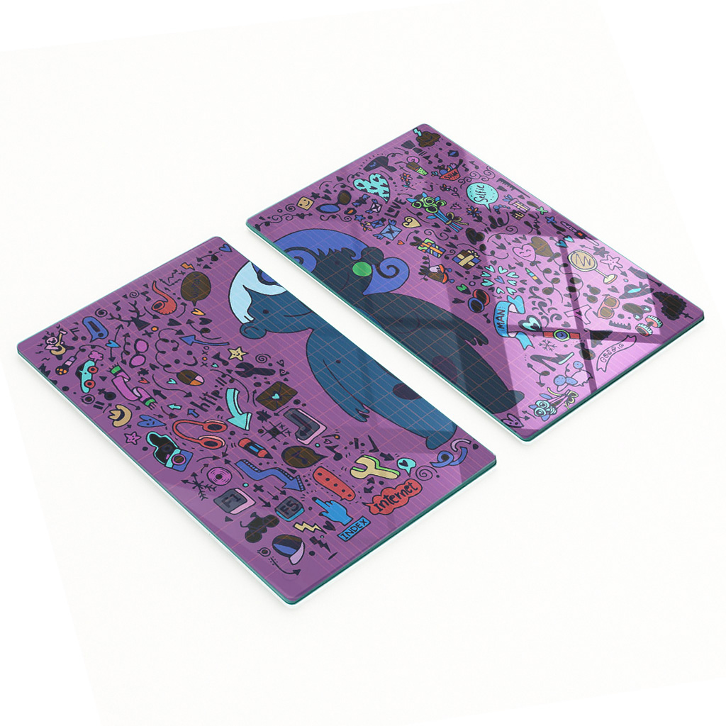 Robuste Und Stilvolle Glasplatten Mit Muster Für Damen Und Herren, 2 X 30 X 52 Cm