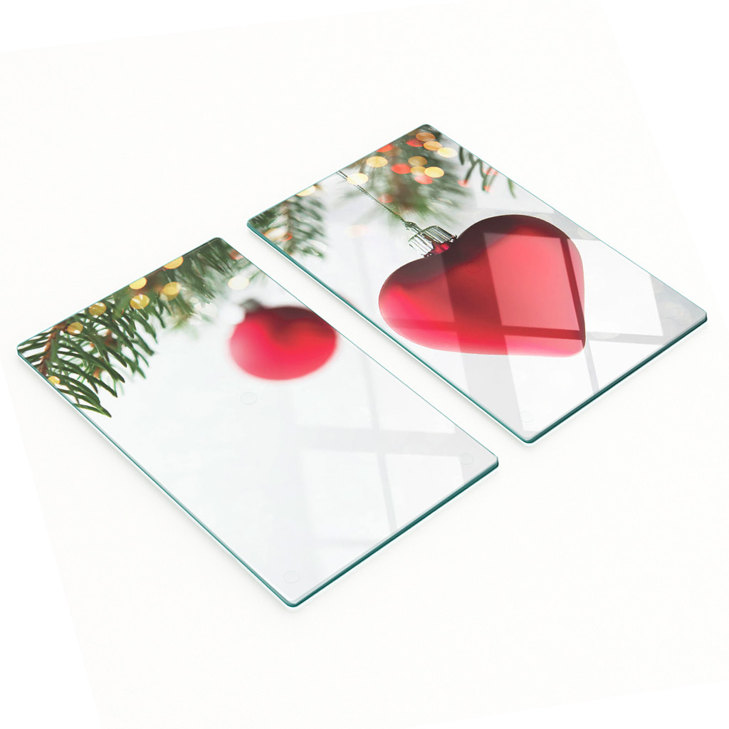 Stilvolle Und Robuste Glasplatten Mit Weihnachtsmotiv, 2 X 30 X 52 Cm