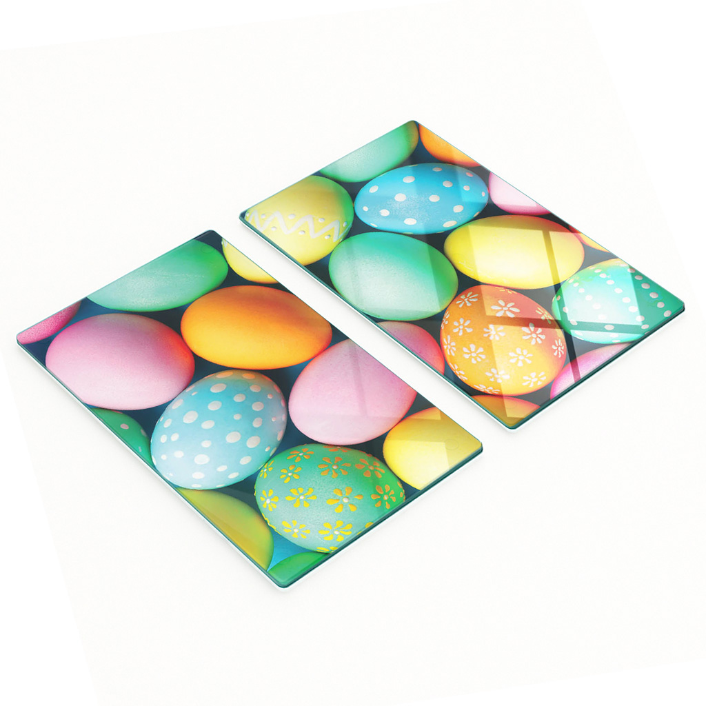 Multifunktionale Dekorative Glasplatten Mit Ostereier-motiv, 2 X 30 X 52 Cm