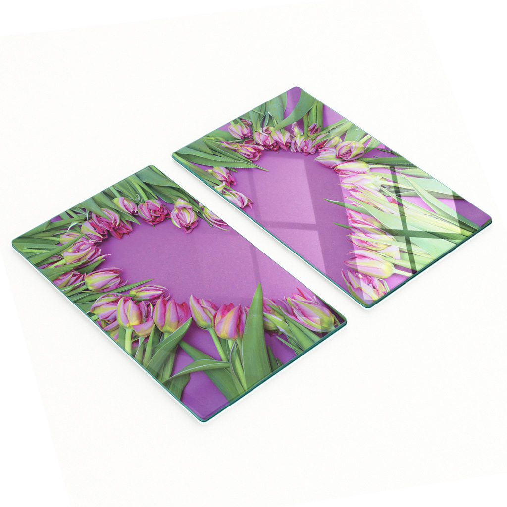 Multifunktionale Dekorative Glasplatten „herz Der Tulpen“ 2 X 30 X 52 Cm