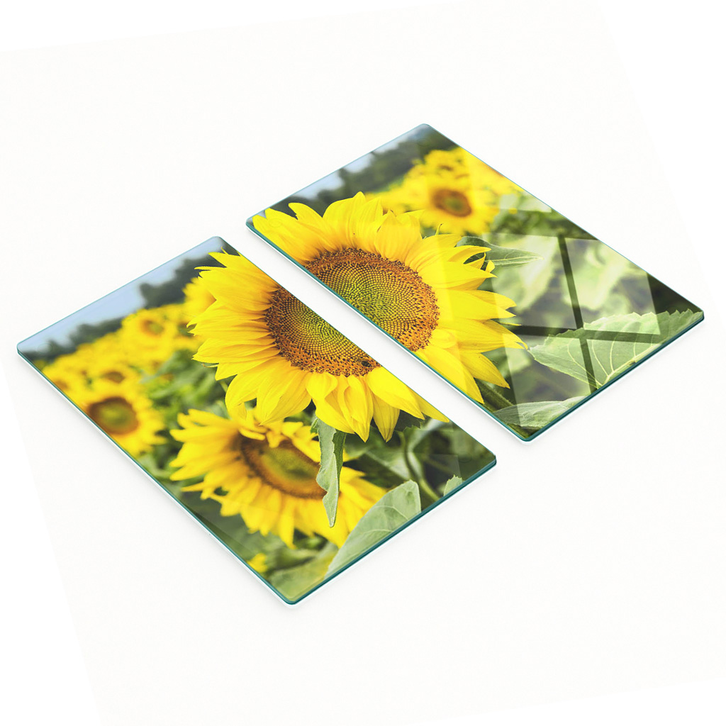 Multifunktionale Dekorative Glasplatten Sonnenblumenfeld 2x30x52 Cm