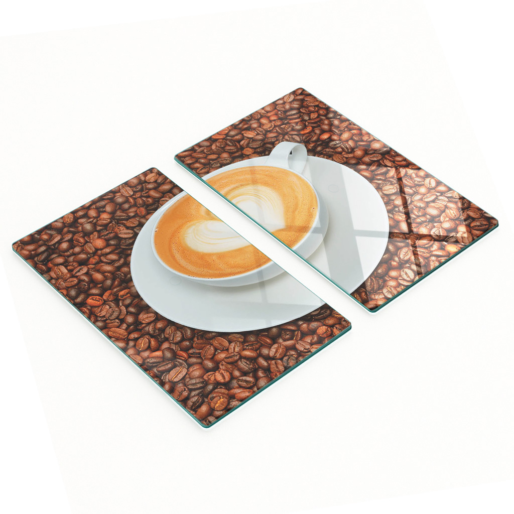 Küchenbretter Aus Gehärtetem Glas Mit Herzförmigem Latte-muster, 2 X 30 X 52 Cm