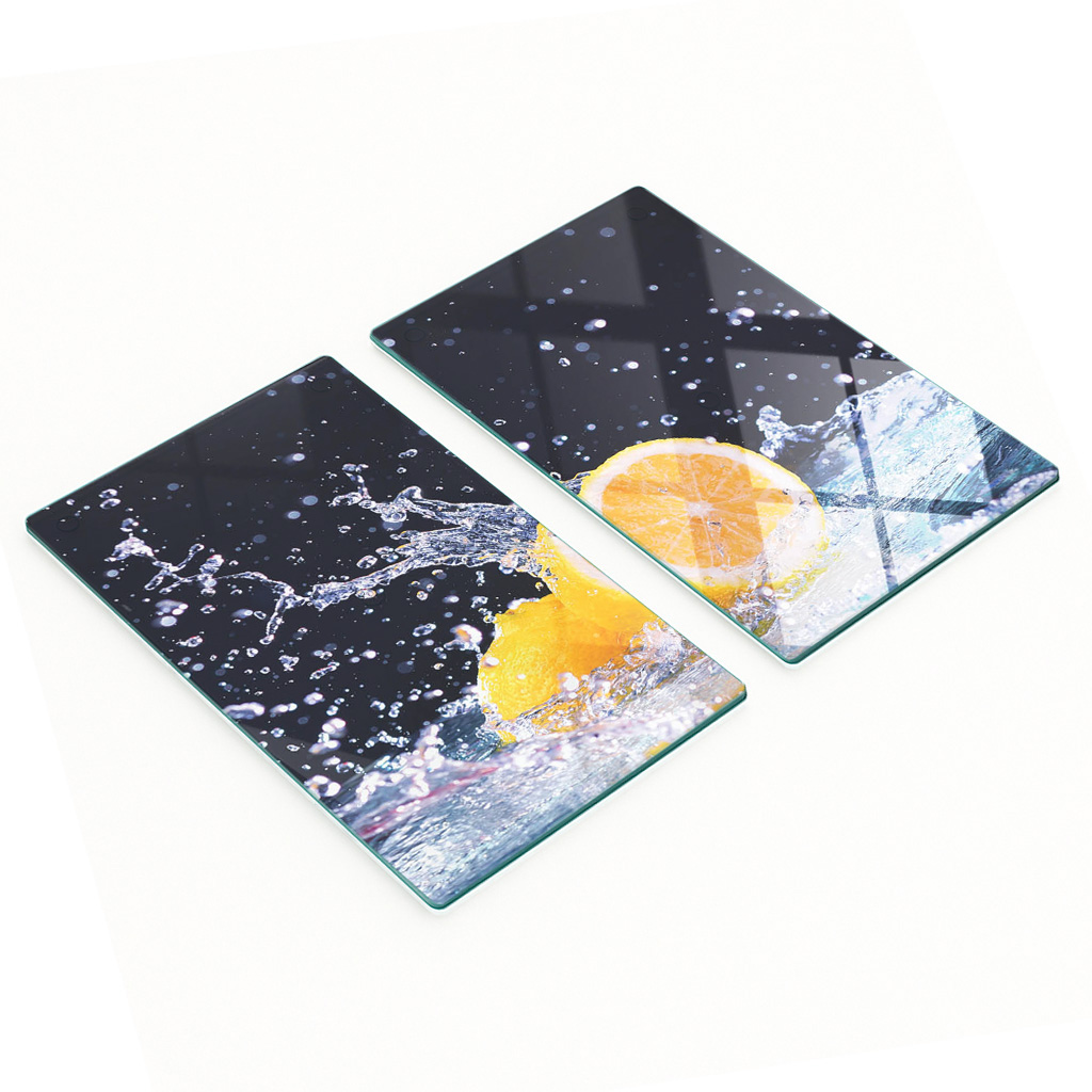 Dekorative Glasbretter Zum Servieren Von Snacks Und Zitronenwasser, 2 X 30 X 52 Cm