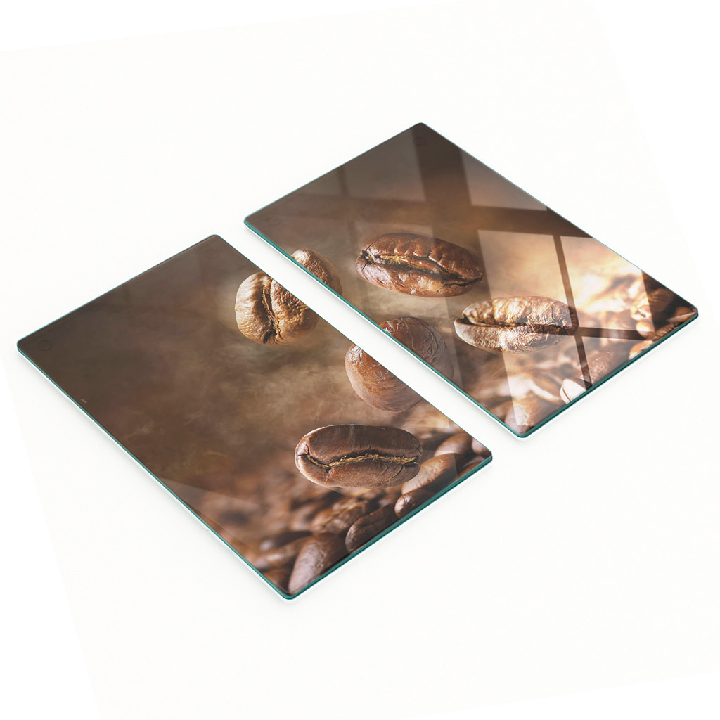 Stilvolle Und Robuste Glasplatten Mit Kaffeebohnen-rauchmuster, 2 X 30 X 52 Cm