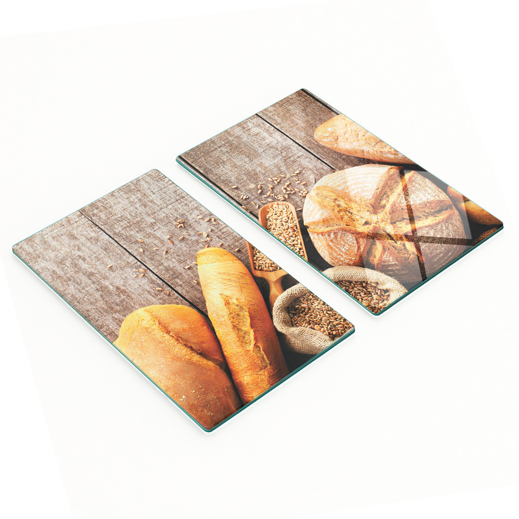Set Aus Zwei Brot- Und Müslibrettern Aus Glas Und Holz, 2 X 30 X 52 Cm