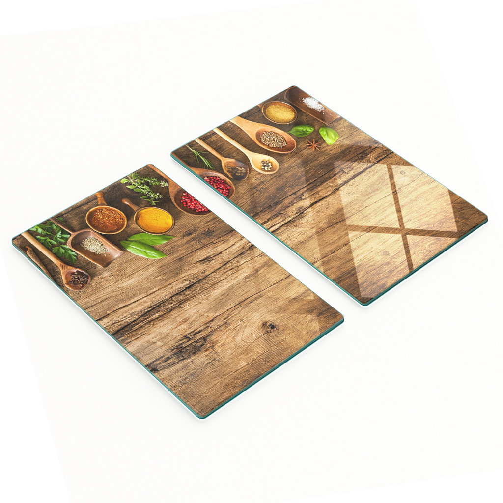 Dekorative Schneide- Und Servierbretter Aus Glas Für Gewürze Und Holz, 2 X 30 X 52 Cm