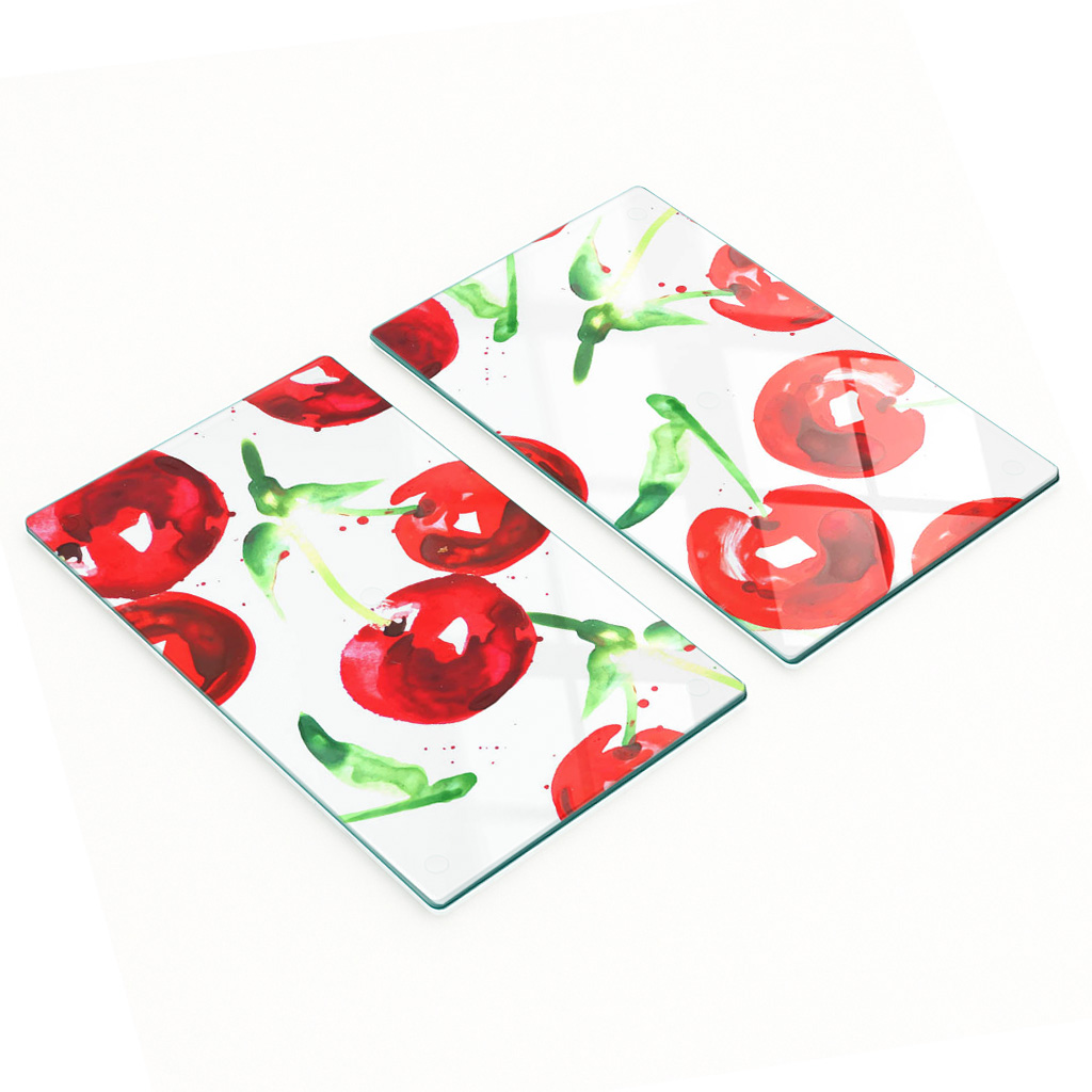 Multifunktionale Dekorative Glasplatten Mit Kirschmuster, 2 X 30 X 52 Cm