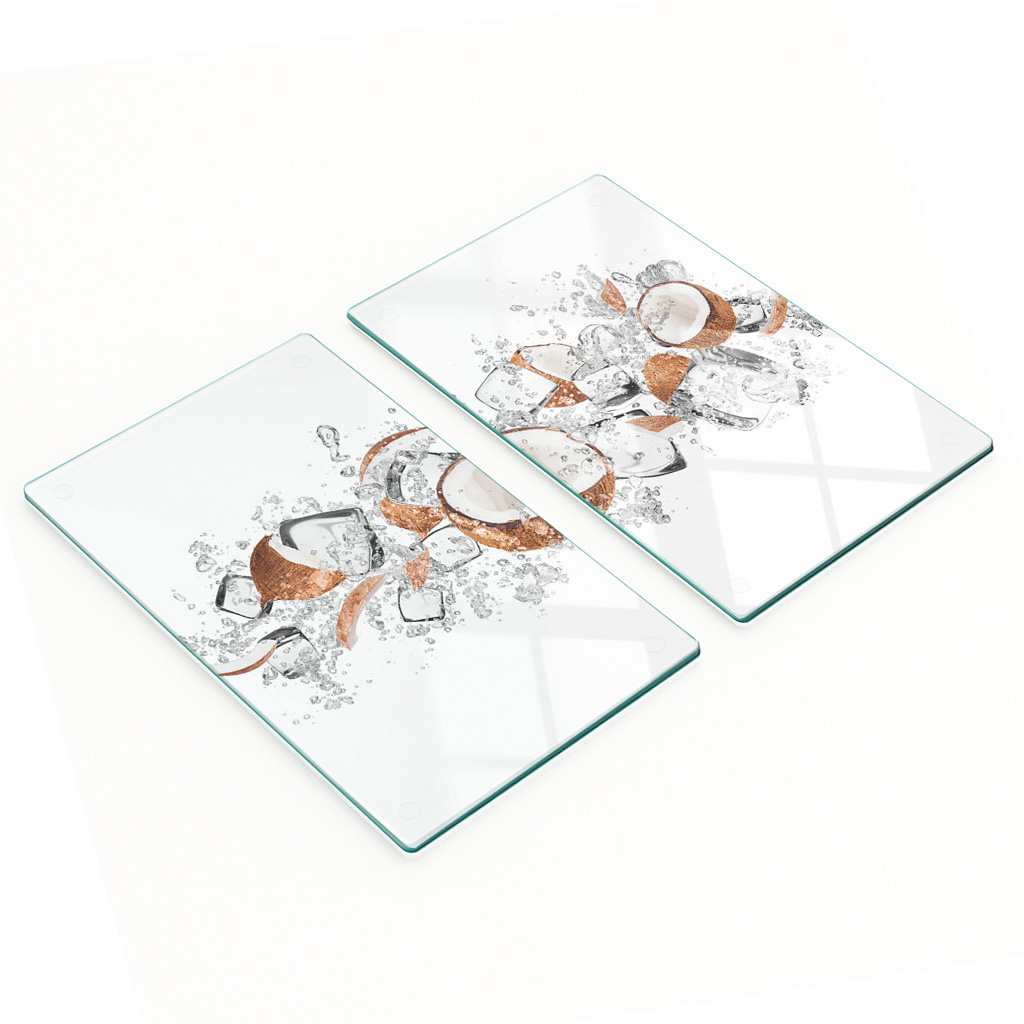Multifunktionale Küchen-dekorationsplatten Aus Gehärtetem Glas, Kokosnuss-eis, 2 X 30 X 52 Cm