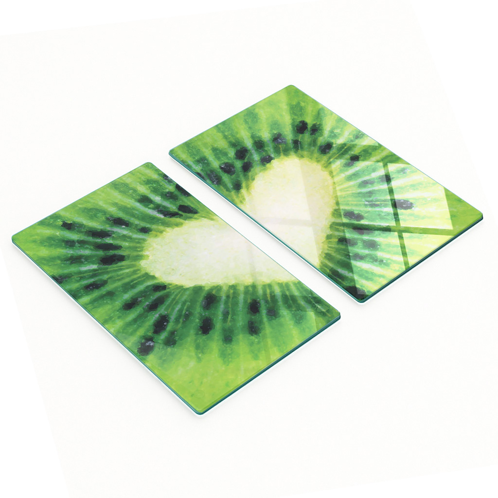 Multifunktionale, Dekorative Küchenplatten Aus Gehärtetem Stahl, Kiwi-herz, 2 X 30 X 52 Cm