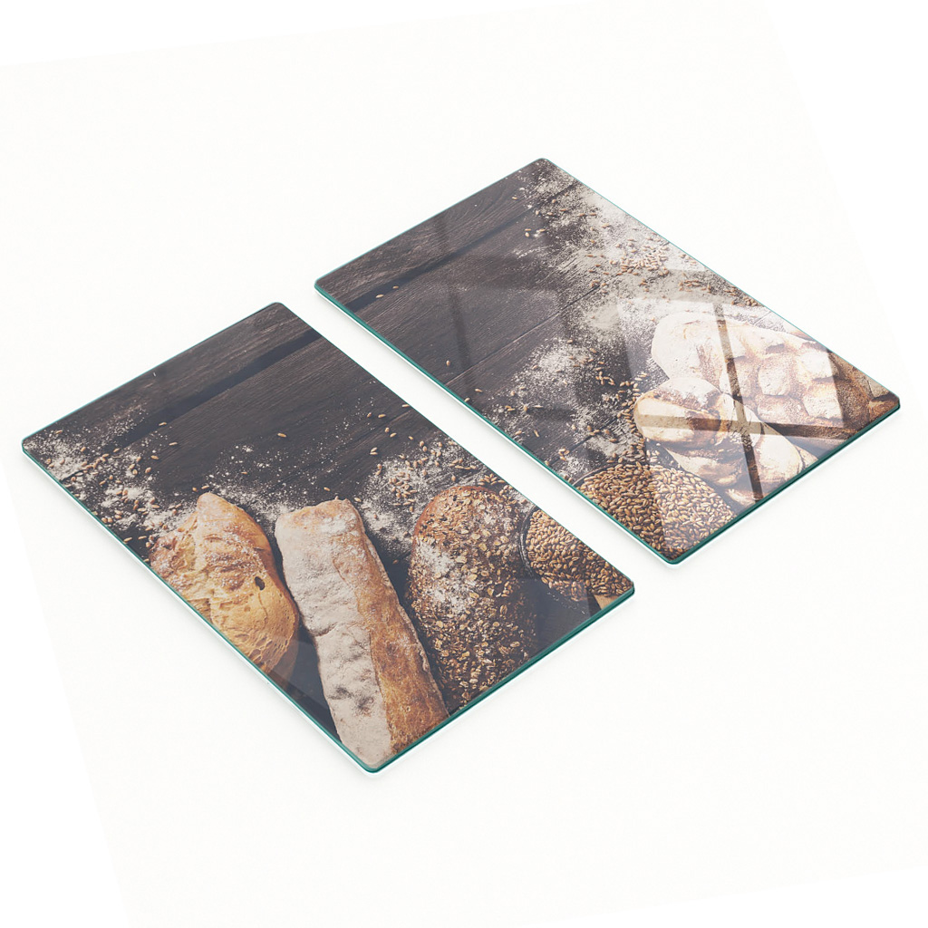 Multifunktionale, Dekorative Glas-küchenbretter Für Brot Und Mehl, 2 X 30 X 52 Cm