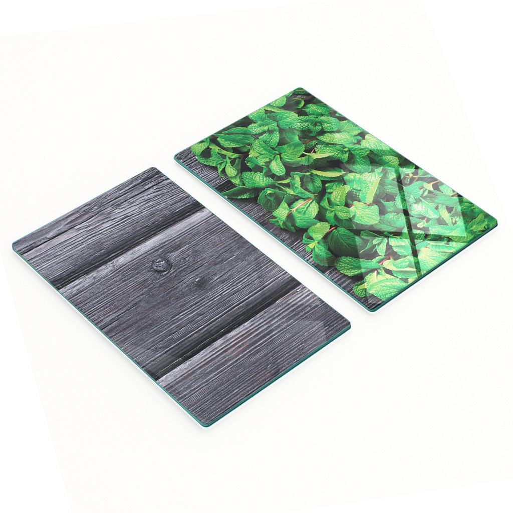 Multifunktionale Dekorative Glasplatten Mit Mint-print, 2 X 30 X 52 Cm