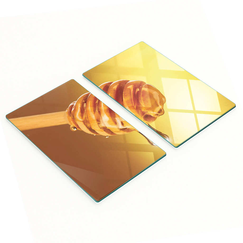 Multifunktionale Küchen-dekorationsplatten Aus Gehärtetem Glas, Honigfarben, 2 X 30 X 52 Cm