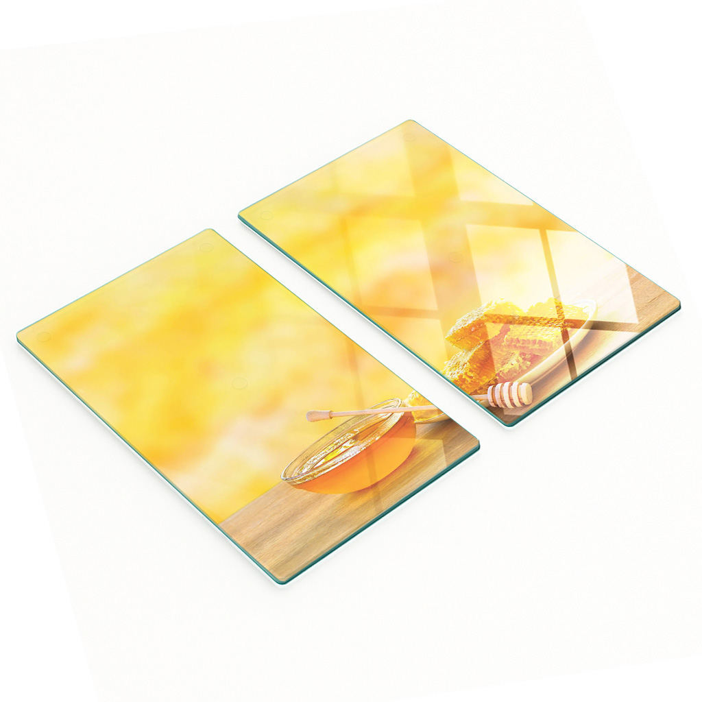 Set Küchenbretter Aus Gehärtetem Glas Mit Honigmuster, 2 X 30 X 52 Cm
