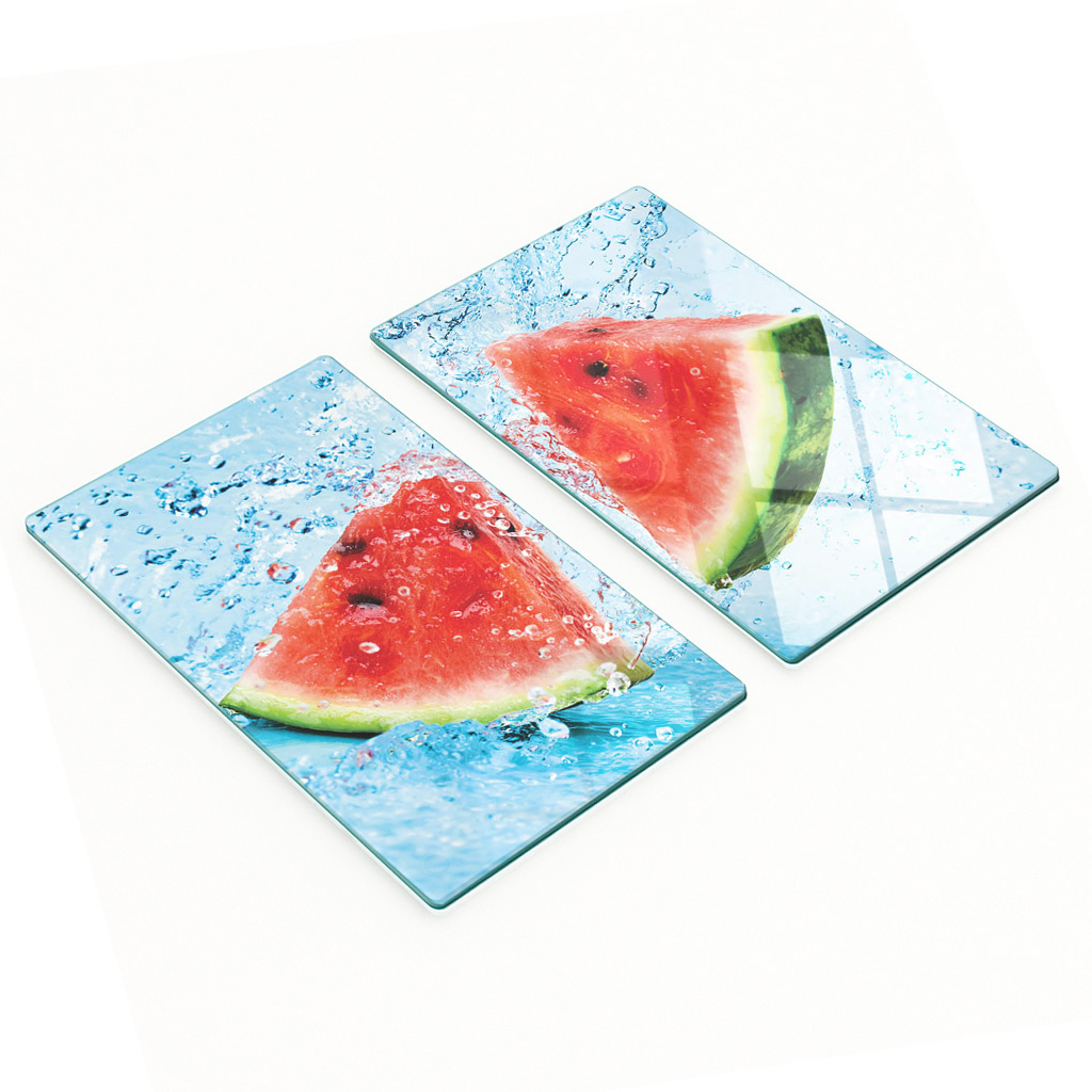 Multifunktionale, Dekorative Küchenplatten Aus Gehärtetem Stahl, Wassermelonen-design, 2 X 30 X 52 Cm