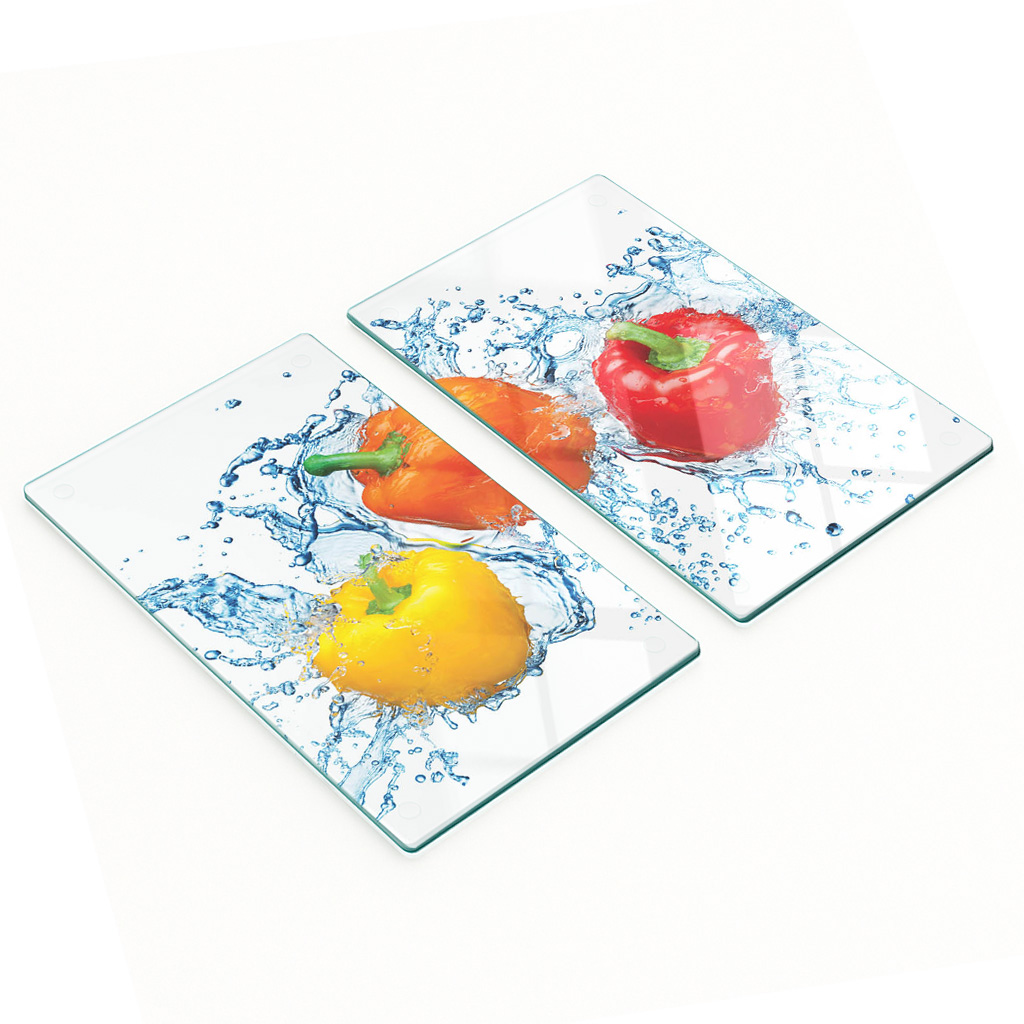 Dekorative, Multifunktionale Glasplatten Aus Gehärtetem Glas, Motiv: Wasserpfeffer, 2 X 30 X 52 Cm
