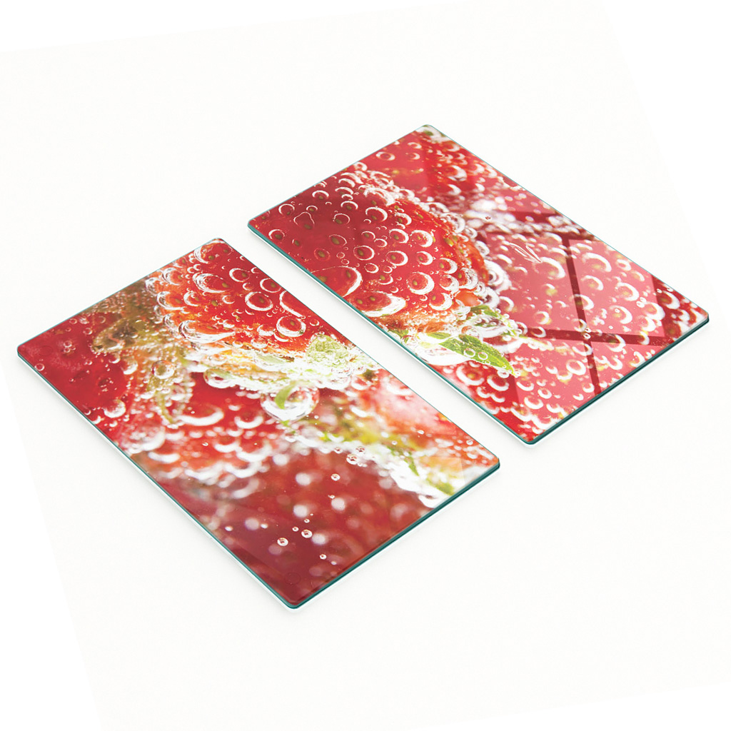 Stilvolle Und Robuste Glasplatten Mit Erdbeerblasenmuster, 2 X 30 X 52 Cm
