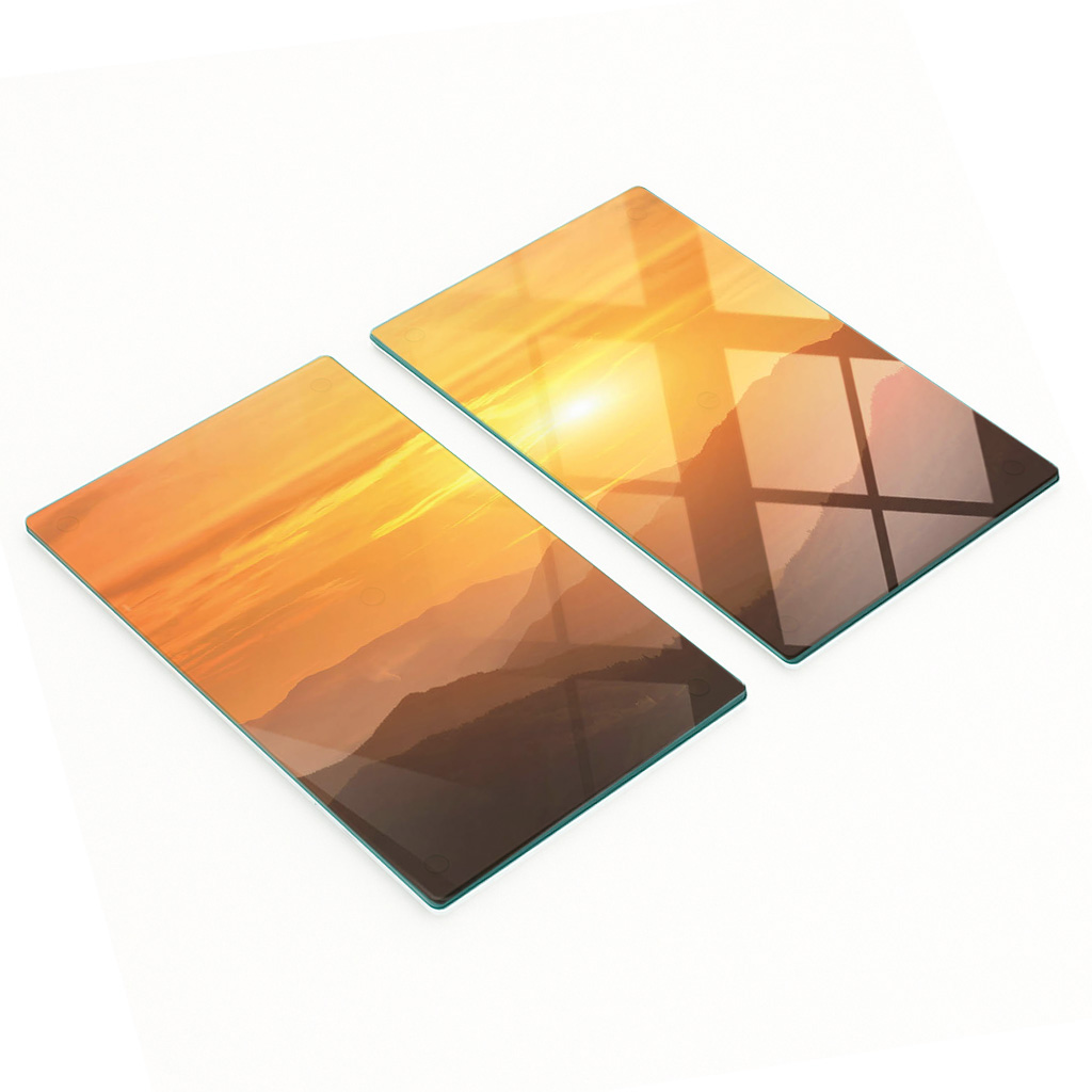 Multifunktionale, Dekorative Glasplatten Für Die Küche, Sunrise, 2 X 30 X 52 Cm