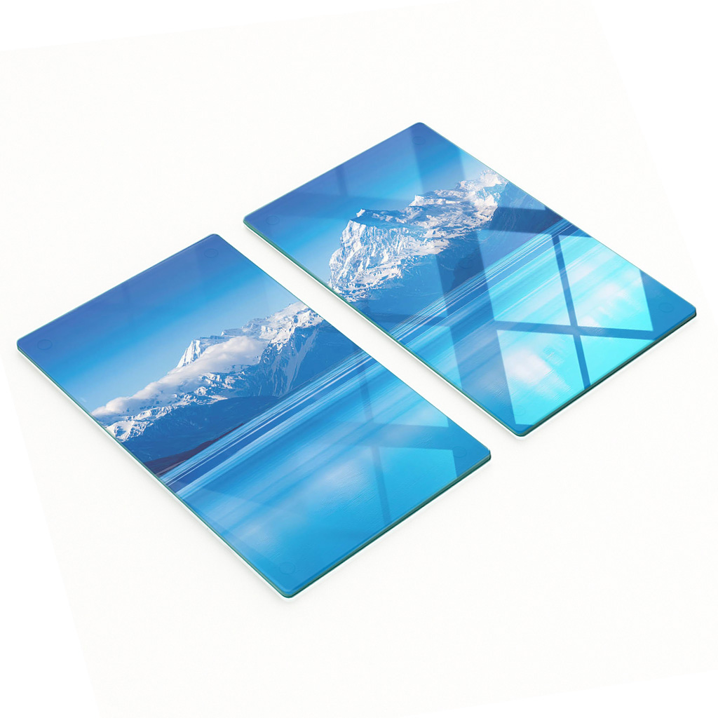 Robuste Und Stilvolle Glasplatten Mit Neuseeland-bergmuster, 2 X 30 X 52 Cm