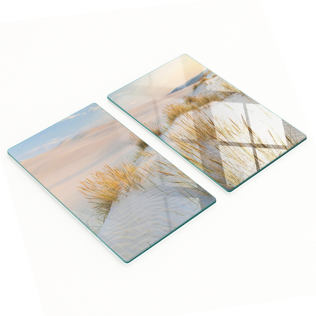 Stilvolle Und Robuste Glasplatten Mit Ostsee-motiv, 2 X 30 X 52 Cm
