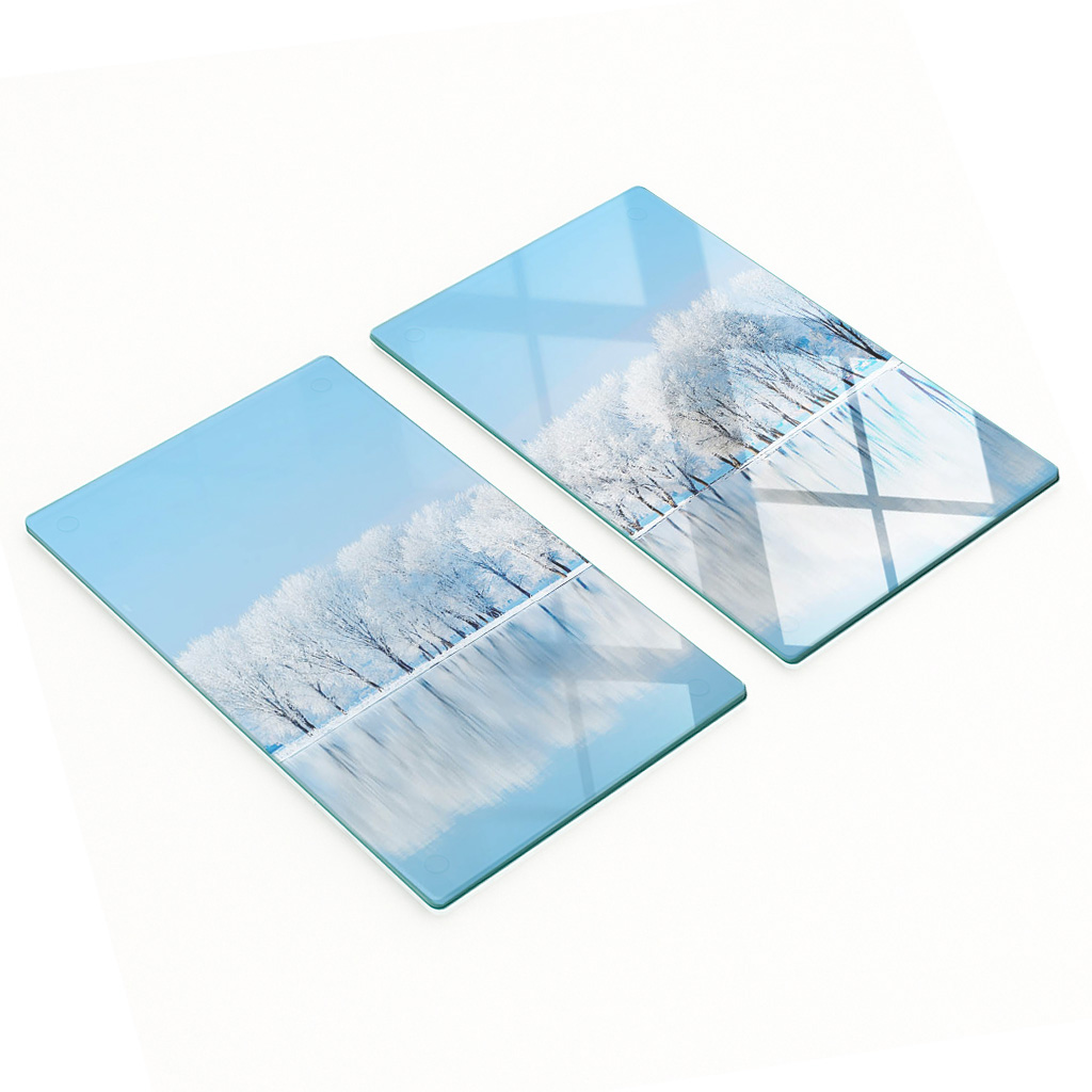 Multifunktionale Küchen-dekorationsplatten Aus Gehärtetem Glas, Winter, 2 X 30 X 52 Cm