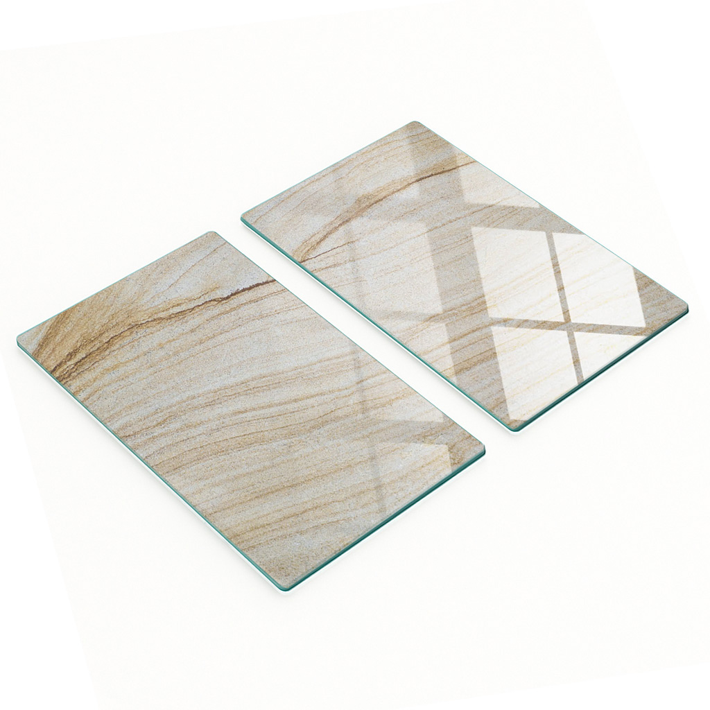 Multifunktionale, Dekorative Küchenplatten Aus Glas Und Sandstein, 2 X 30 X 52 Cm