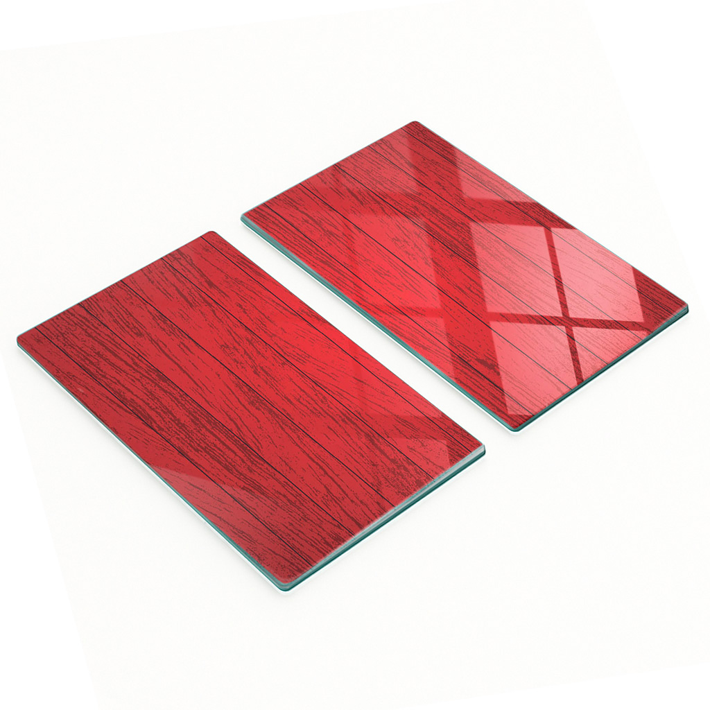 Robuste Und Stilvolle Küchenarbeitsplatten Aus Glas Mit Holzoptik, 2 X 30 X 52 Cm