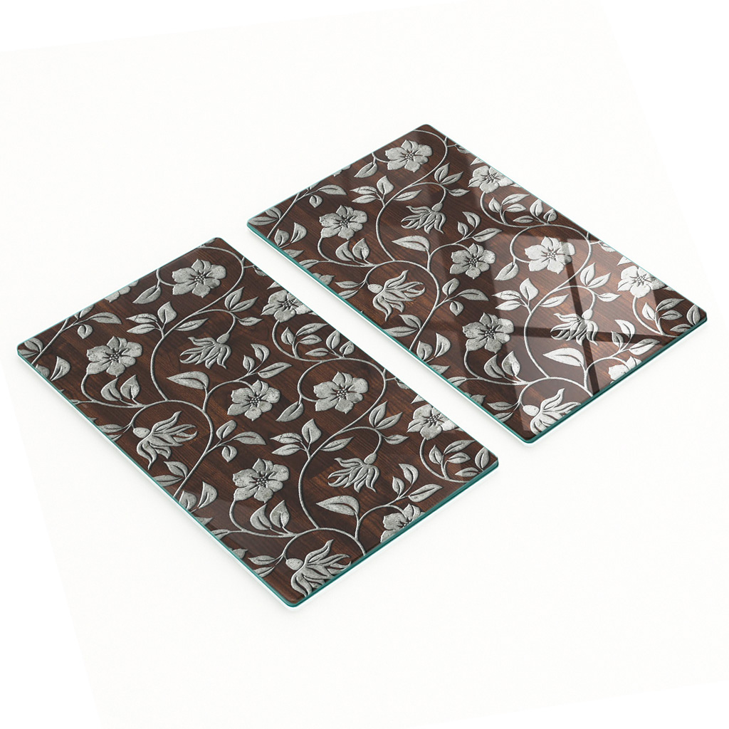 Multifunktionale, Dekorative Glasplatten Für Die Küche, Blumenmuster, 2 X 30 X 52 Cm