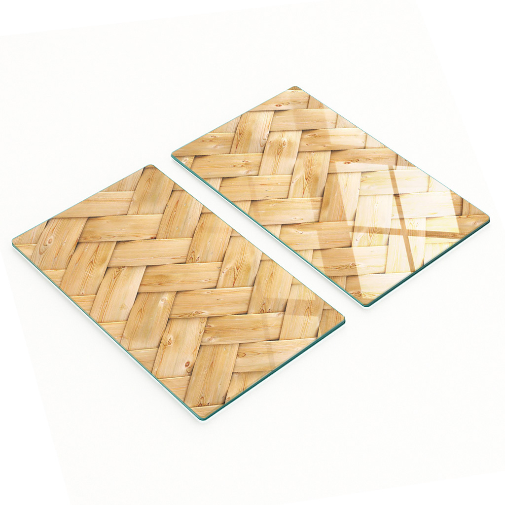 Dekorative Glas-servierbretter Für Snacks, Rattanmuster, 2 X 30 X 52 Cm
