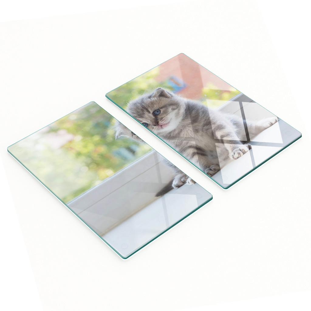 Robuste Und Stilvolle Glasplatten Mit Muster, Kleines Katzenfenster, 2 X 30 X 52 Cm