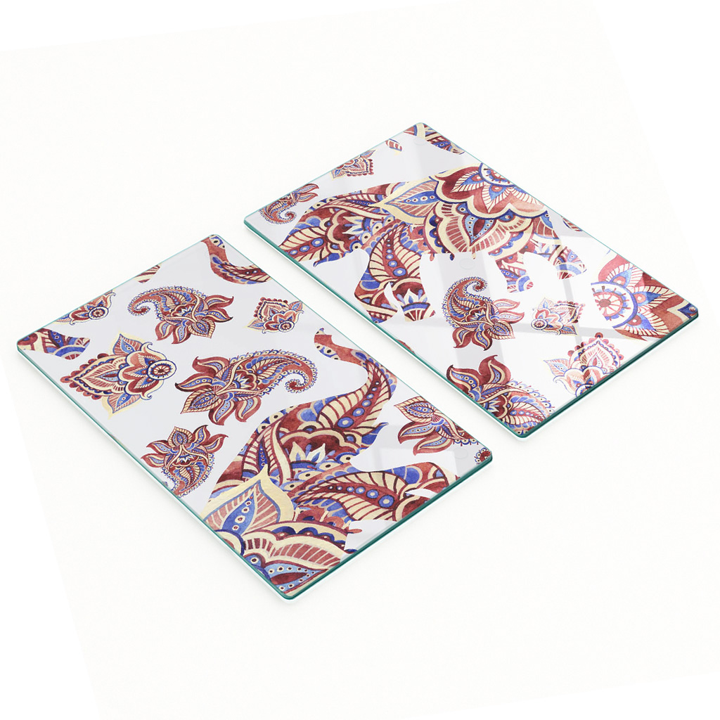 Elegante Glasplatten, 2 Stück, Elefantenförmige Dekorationen, 2 X 30 X 52 Cm