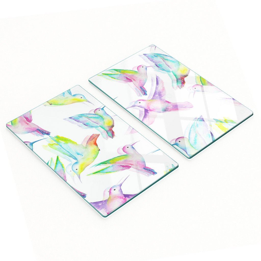 Multifunktionale Dekorative Glasplatten Mit Kolibri-motiv, 2 X 30 X 52 Cm