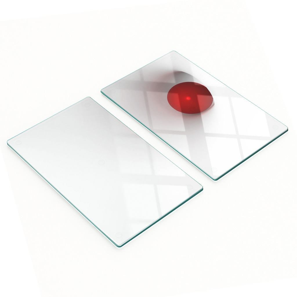 Robuste Und Stilvolle Glasplatten Mit Abstraktem Kugelmuster, 2 X 30 X 52 Cm