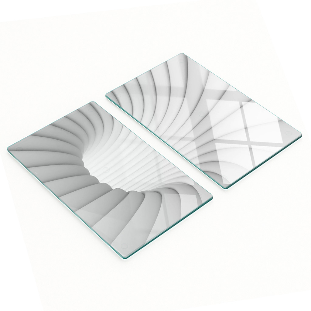 Küchenarbeitsplatten Aus Gehärtetem Glas Mit Abstraktem Tunnelmuster, 2 X 30 X 52 Cm