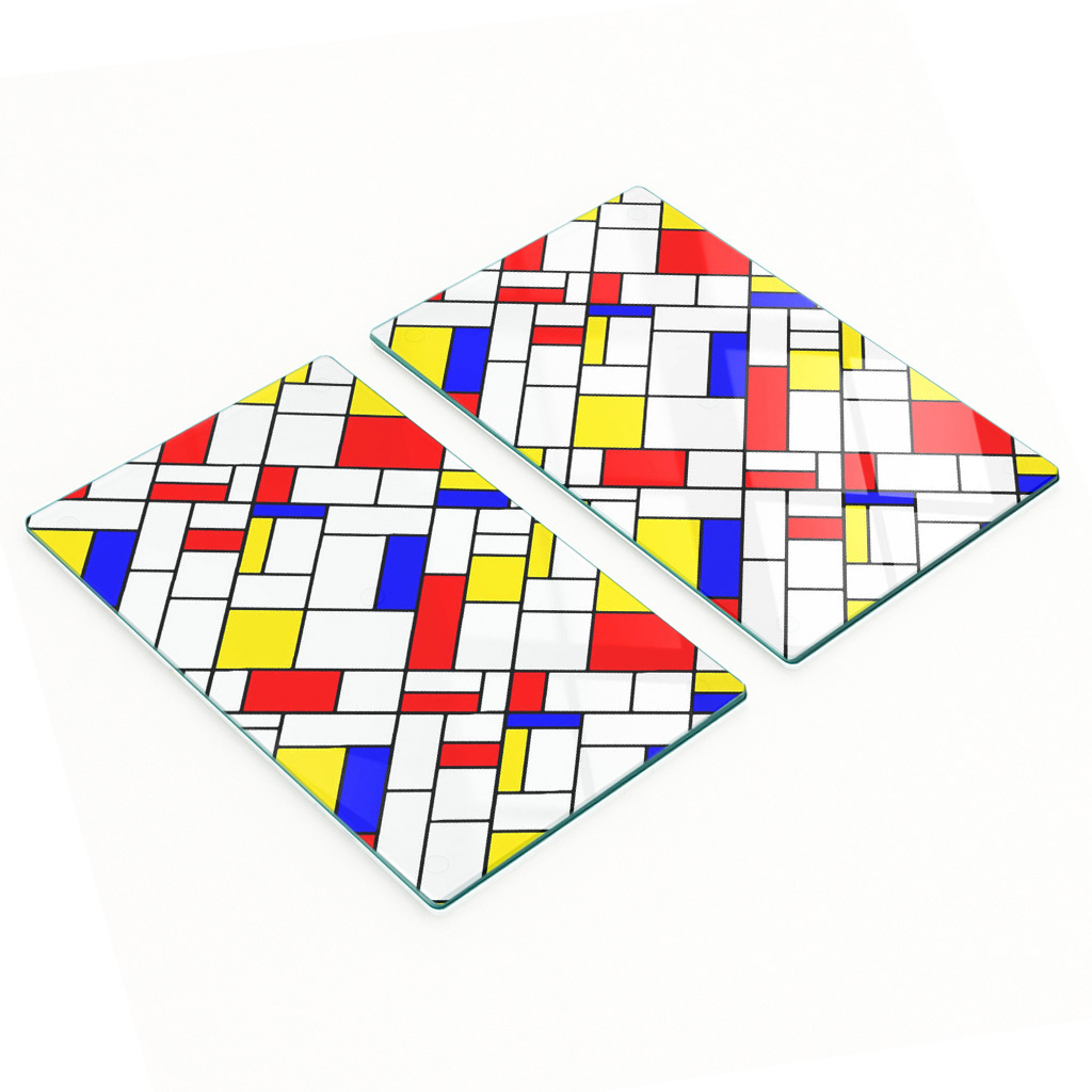 Multifunktionale, Dekorative Küchenplatten Aus Gehärtetem Stahl, Abstraktes Design, 2 X 30 X 52 Cm