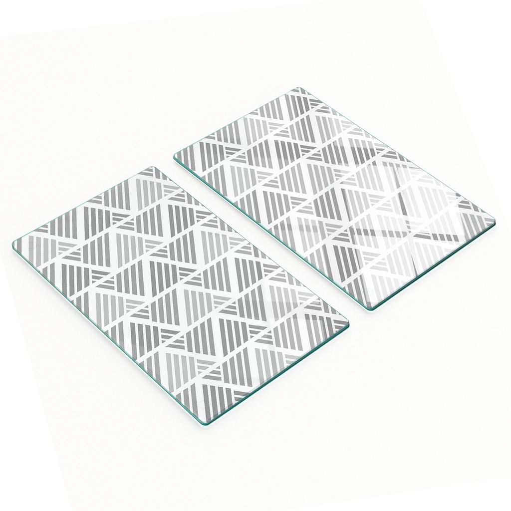 Stilvolle Und Robuste Glasplatten Mit Geometrischem Muster, 2 X 30 X 52 Cm