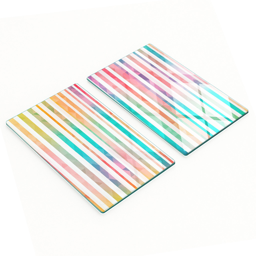 Multifunktionale Küchen-dekorationsplatten Aus Gehärtetem Glas, Regenbogenfarben, 2 X 30 X 52 Cm