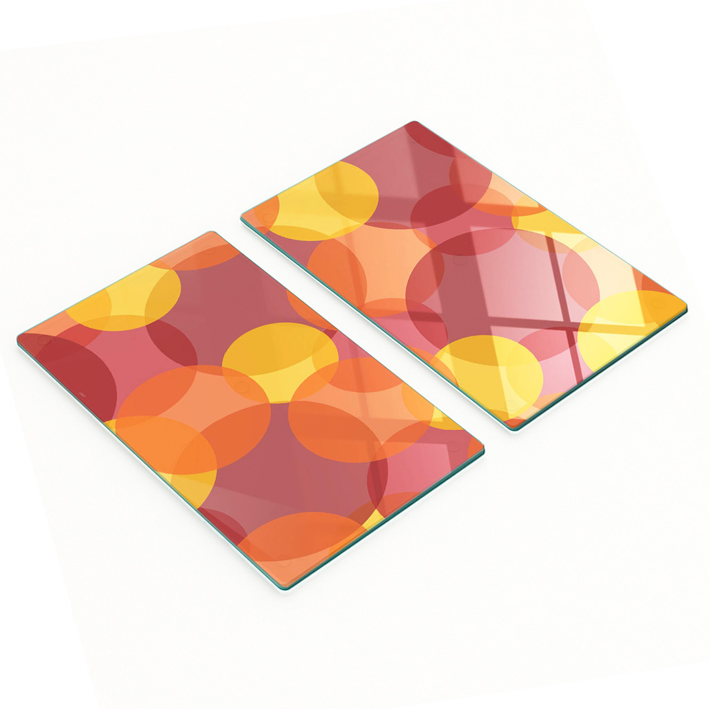 Dekorative Glas-küchenschneidebretter, Bunte Kreise, 2 X 30 X 52 Cm