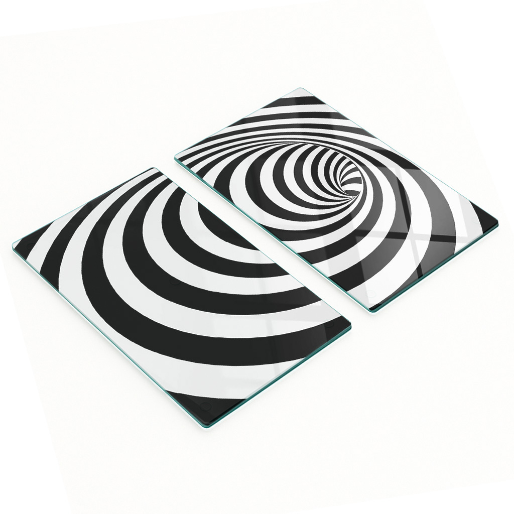 Multifunktionale Dekorative Glasspiralplatten Mit Streifenmuster, 2 X 30 X 52 Cm