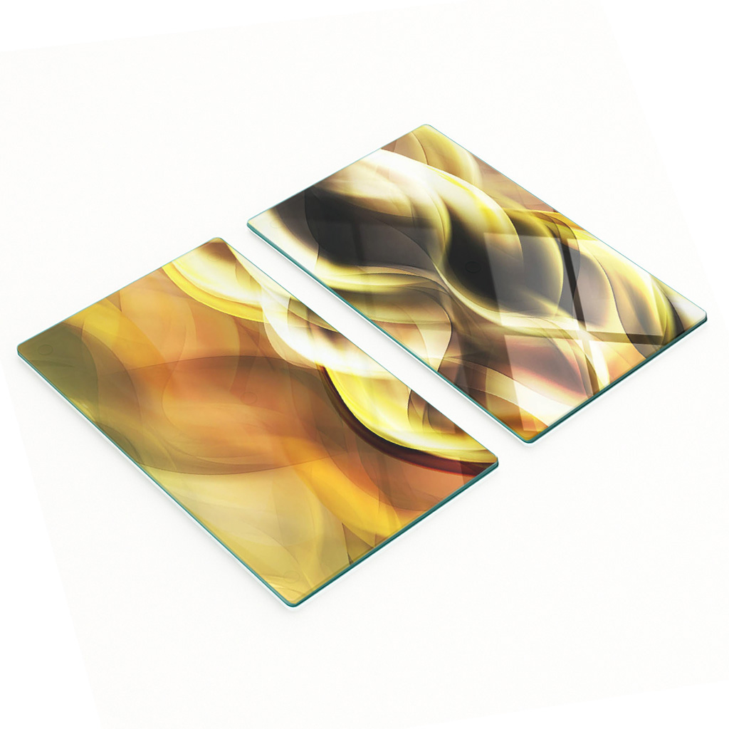 Dekorative Glas-schneide- Und Servierbretter Golden Light 2x30x52 Cm