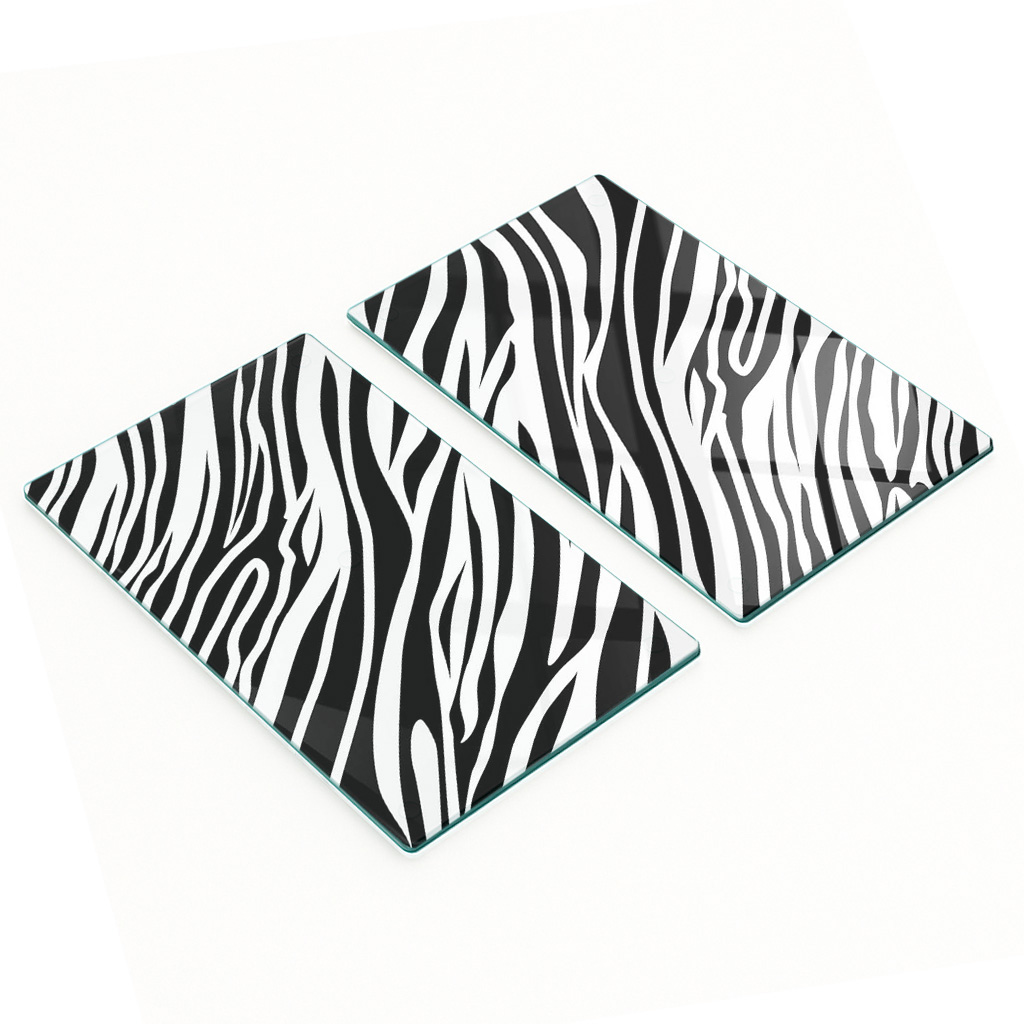 Multifunktionale Küchen-dekorationsplatten Aus Gehärtetem Glas, Zebra-muster, 2 X 30 X 52 Cm