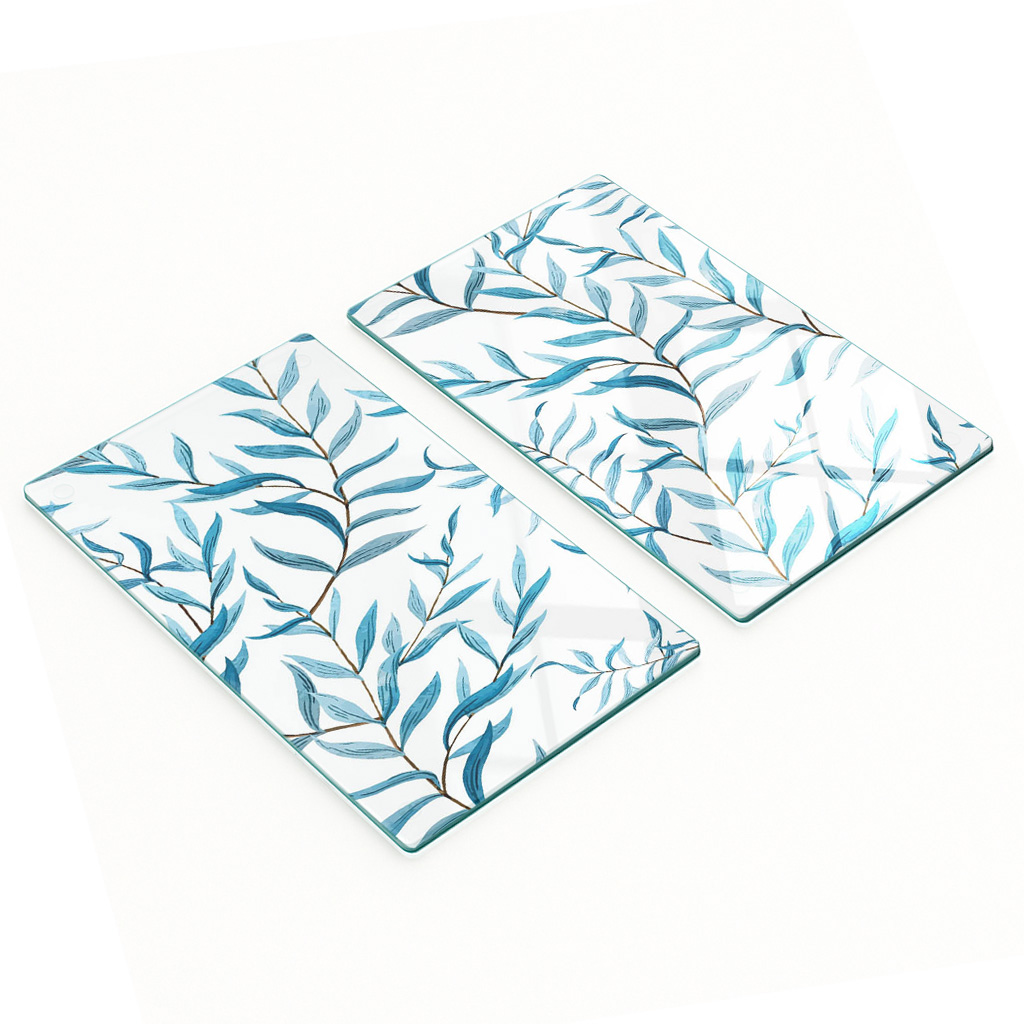 Multifunktionale Dekorative Glasplatten Mit Blattmuster, 2 X 30 X 52 Cm