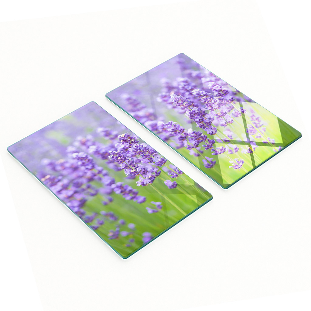 Multifunktionale Küchen-dekorationsplatten Aus Gehärtetem Glas, Lavendel, 2 X 30 X 52 Cm